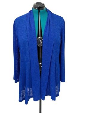 NWT Kasper Blue Open-Front Women's Cardigan Sweater XL